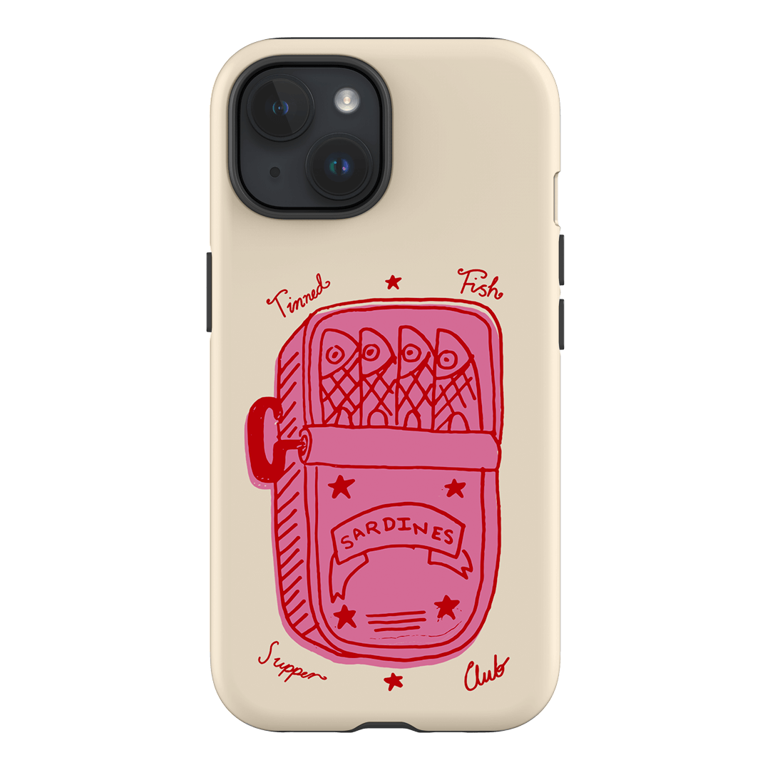 Sardine Social Red Printed Phone Cases iPhone 15 / Armoured by The Dairy - The Dairy