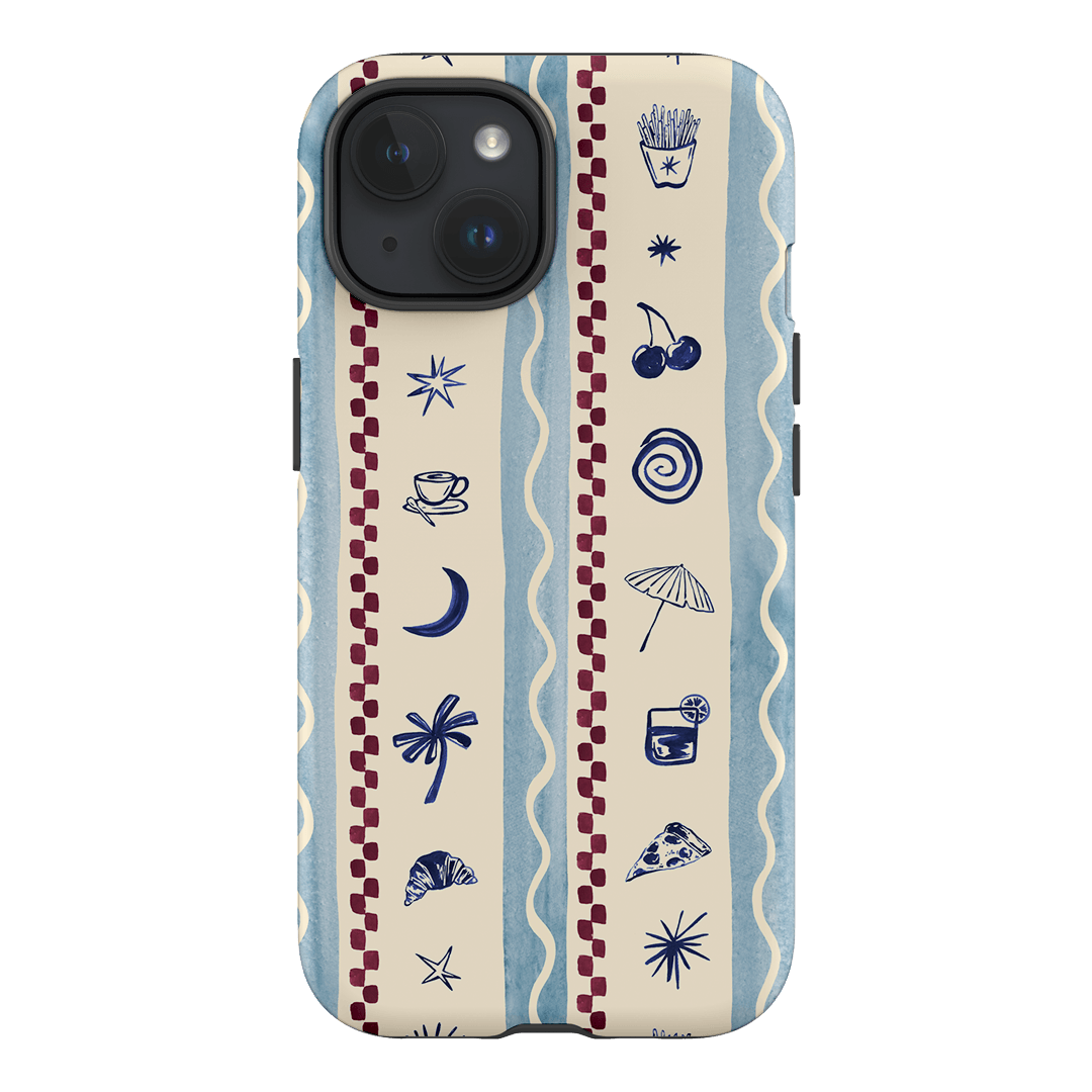 Summer Snacks Blue Printed Phone Cases iPhone 15 / Armoured by Charlie Taylor - The Dairy