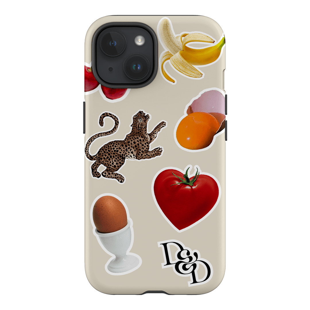 Sunday Stickers Cream Printed Phone Cases iPhone 15 / Armoured by Desmond & Dempsey - The Dairy