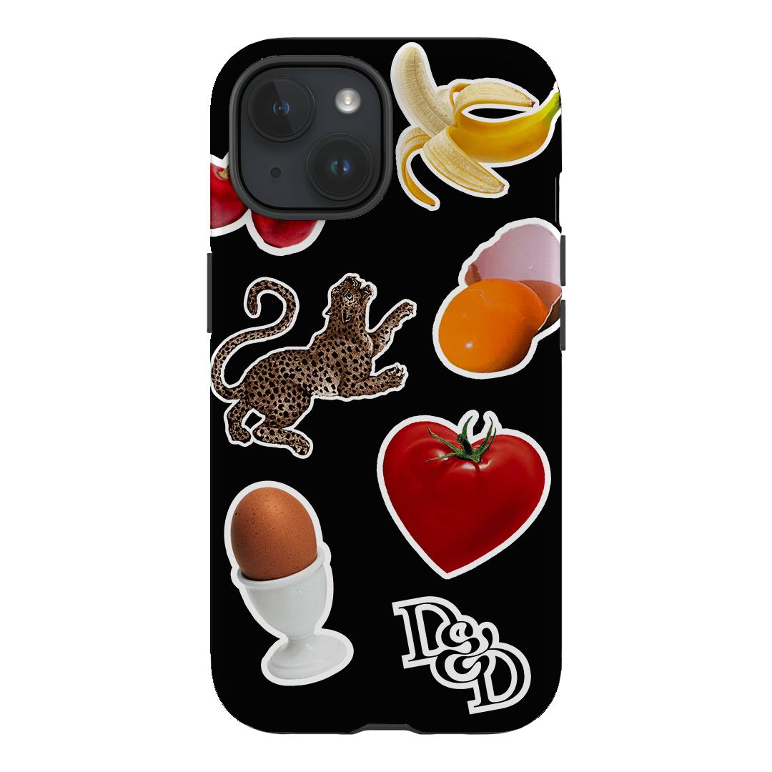Sunday Stickers Black Printed Phone Cases by Desmond & Dempsey - The Dairy