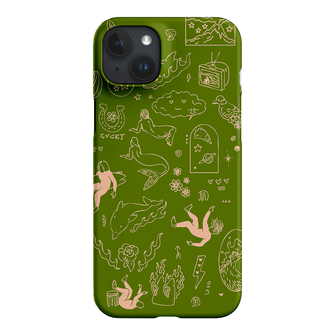 Easty Flash Green Printed Phone Cases iPhone 15 Plus / Snap by Easty Beasty - The Dairy