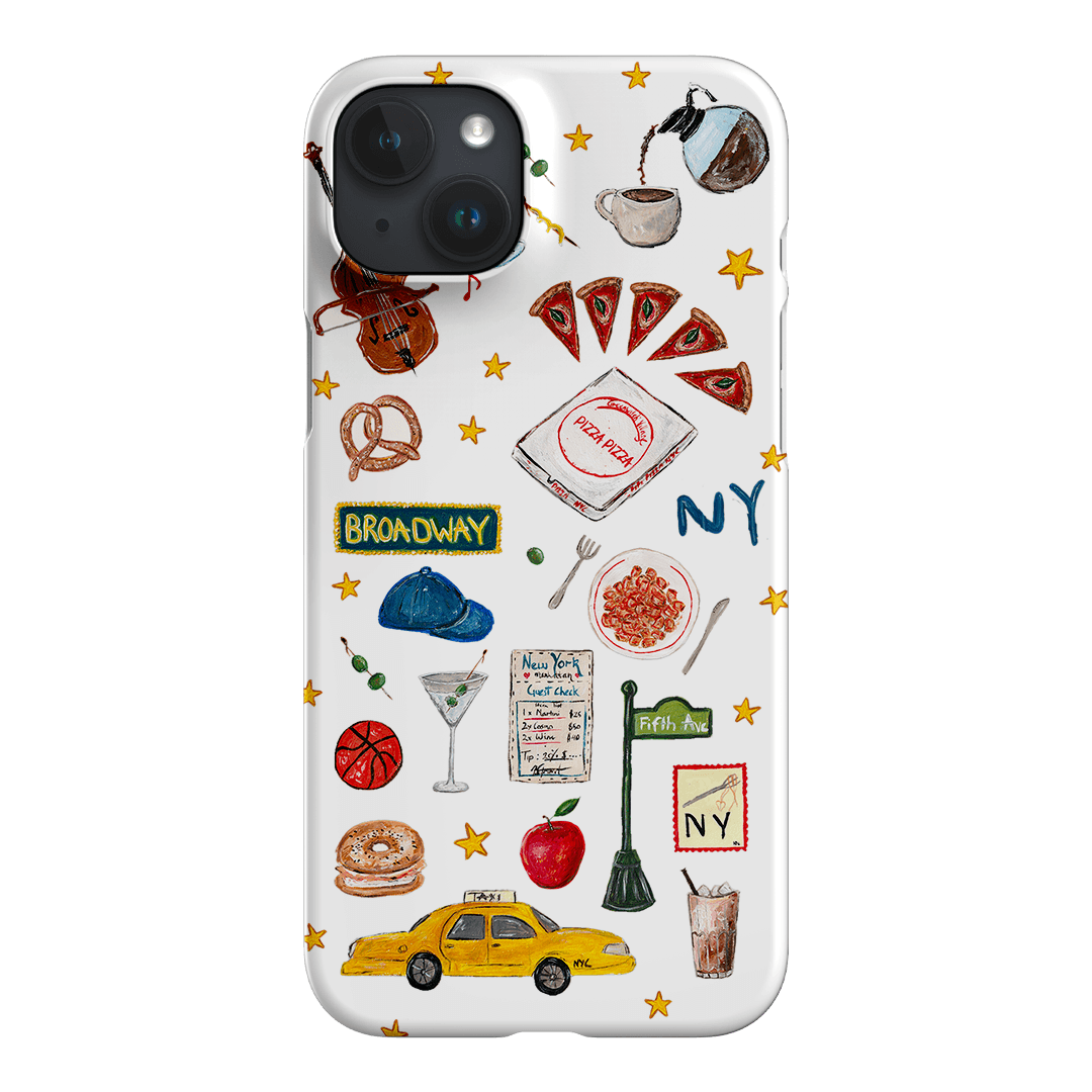 NYC White Printed Phone Cases iPhone 15 Plus / Snap by BG. Studio - The Dairy