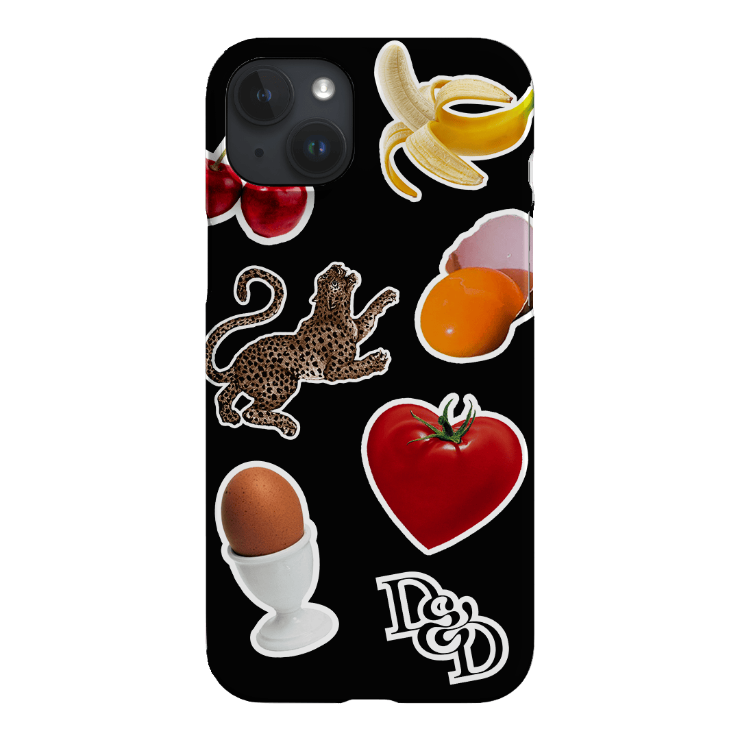 Sunday Stickers Black Printed Phone Cases by Desmond & Dempsey - The Dairy
