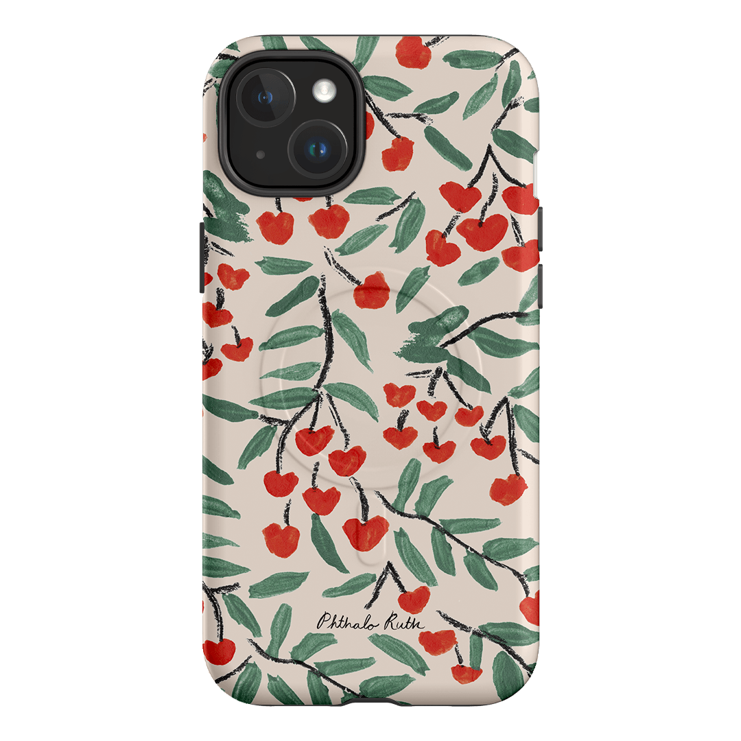 Cherry Love Printed Phone Cases iPhone 15 Plus / Armoured MagSafe by Phthalo Ruth - The Dairy