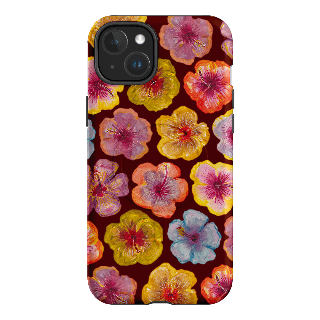 Hibiscus Holiday Rouge Printed Phone Cases iPhone 15 Plus / Armoured MagSafe by BG. Studio - The Dairy
