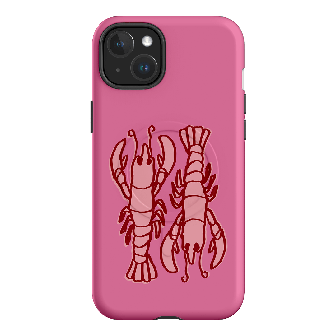 Lobster Love Pink Printed Phone Cases iPhone 15 Plus / Armoured MagSafe by The Dairy - The Dairy