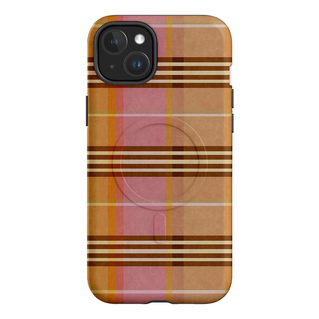 Peachy Plaid Printed Phone Cases iPhone 15 Plus / Armoured MagSafe by Fenton & Fenton - The Dairy