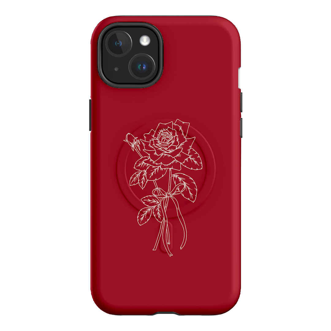 Red Rose Printed Phone Cases iPhone 15 Plus / Armoured MagSafe by Typoflora - The Dairy