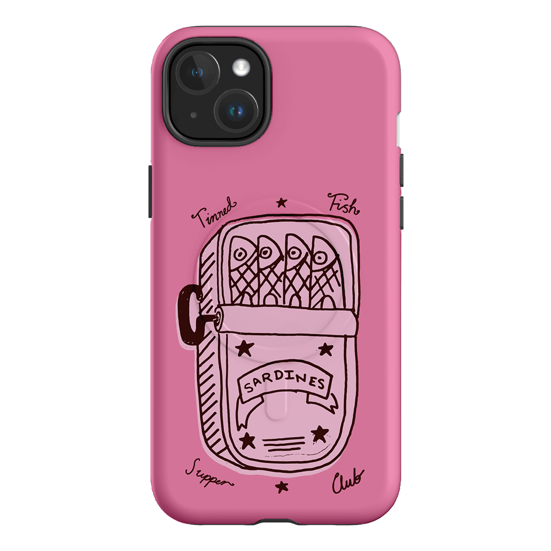 Sardine Social Pink Printed Phone Cases iPhone 15 Plus / Armoured MagSafe by The Dairy - The Dairy