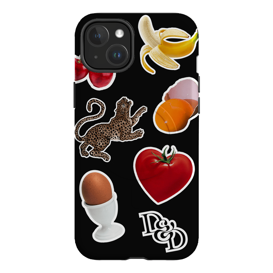 Sunday Stickers Black Printed Phone Cases by Desmond & Dempsey - The Dairy