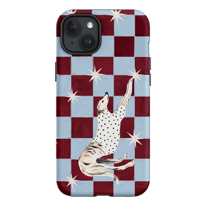 Check Greyhound Blue Printed Phone Cases iPhone 15 Plus / Armoured by Lisa Hu - The Dairy