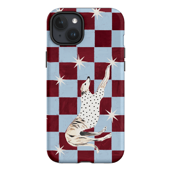 Check Greyhound Blue Printed Phone Cases iPhone 15 Plus / Armoured by Lisa Hu - The Dairy