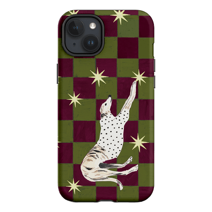 Check Greyhound Green Printed Phone Cases iPhone 15 Plus / Armoured by Lisa Hu - The Dairy