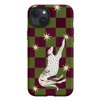Check Greyhound Green Printed Phone Cases iPhone 15 Plus / Armoured by Lisa Hu - The Dairy