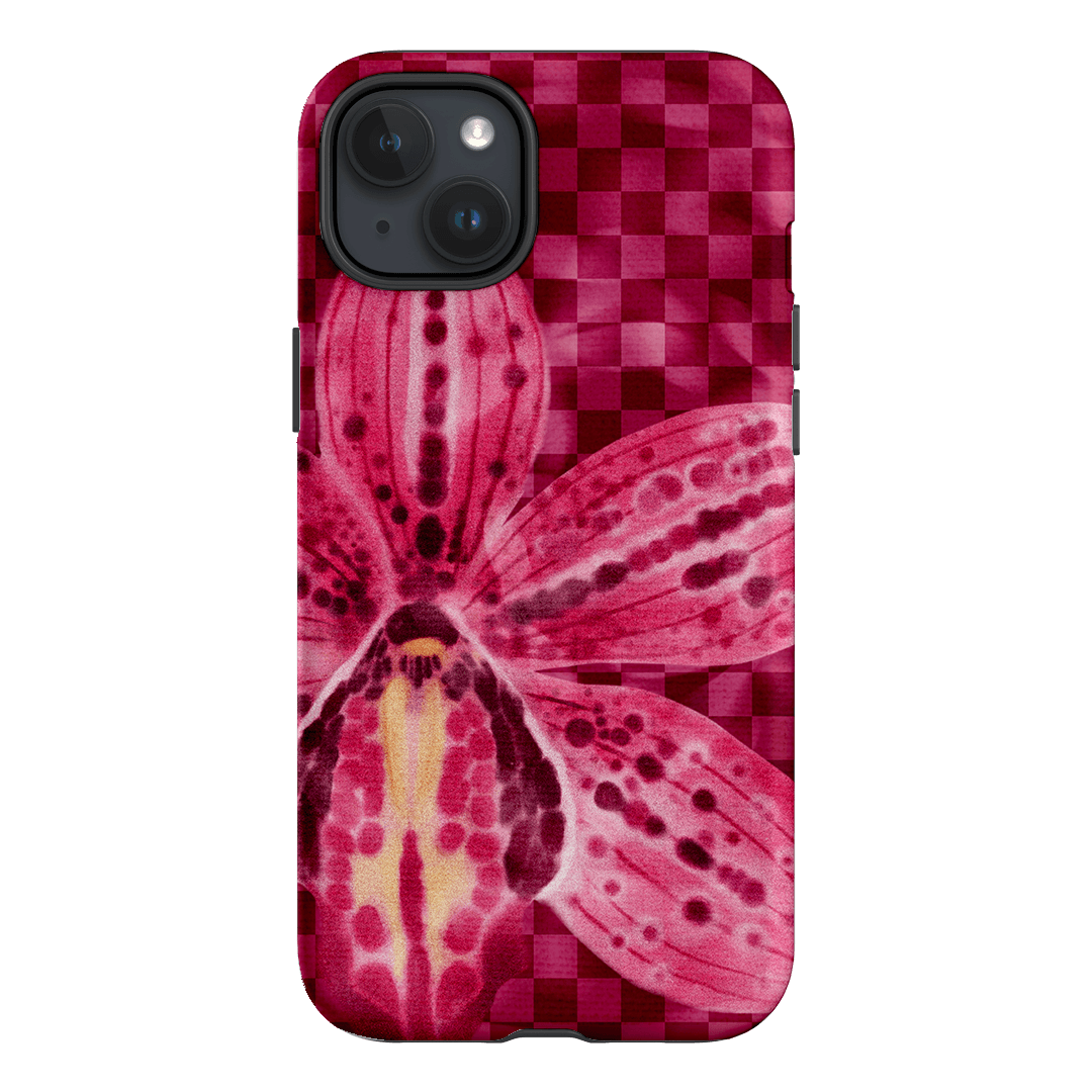 Check Orchid Printed Phone Cases iPhone 15 Plus / Armoured by Sally Hungerford - The Dairy