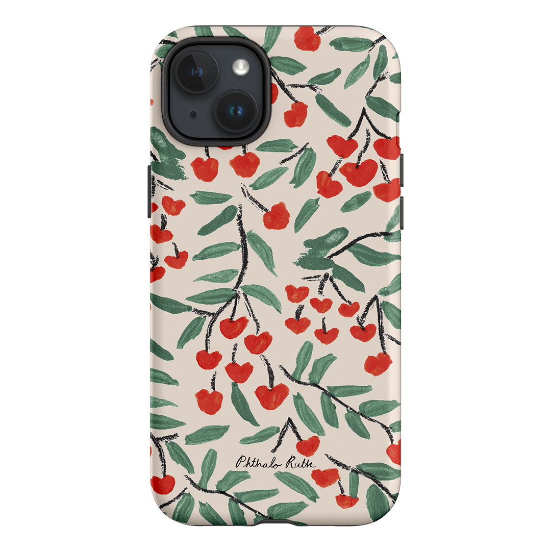 Cherry Love Printed Phone Cases iPhone 15 Plus / Armoured by Phthalo Ruth - The Dairy