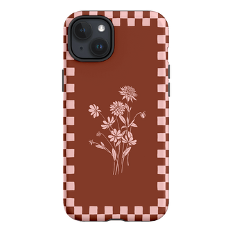 Dahlia Check Printed Phone Cases iPhone 15 Plus / Armoured by Typoflora - The Dairy