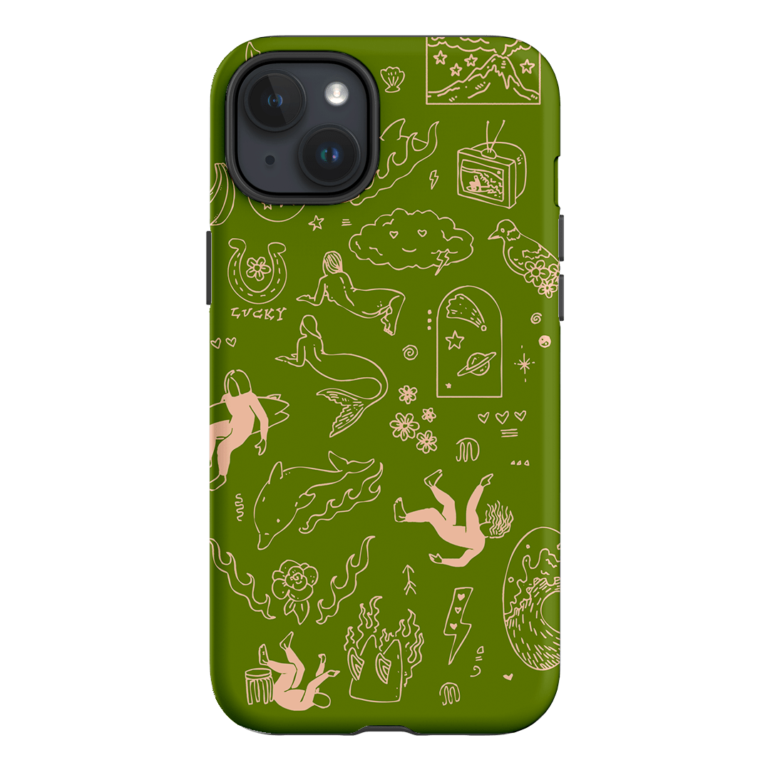 Easty Flash Green Printed Phone Cases iPhone 15 Plus / Armoured by Easty Beasty - The Dairy