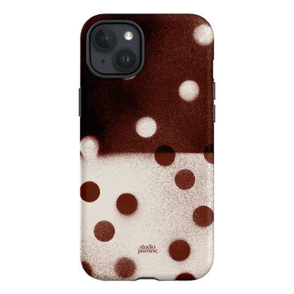 Espresso Polka Dot Printed Phone Cases iPhone 15 Plus / Armoured by Jasmine Dowling - The Dairy