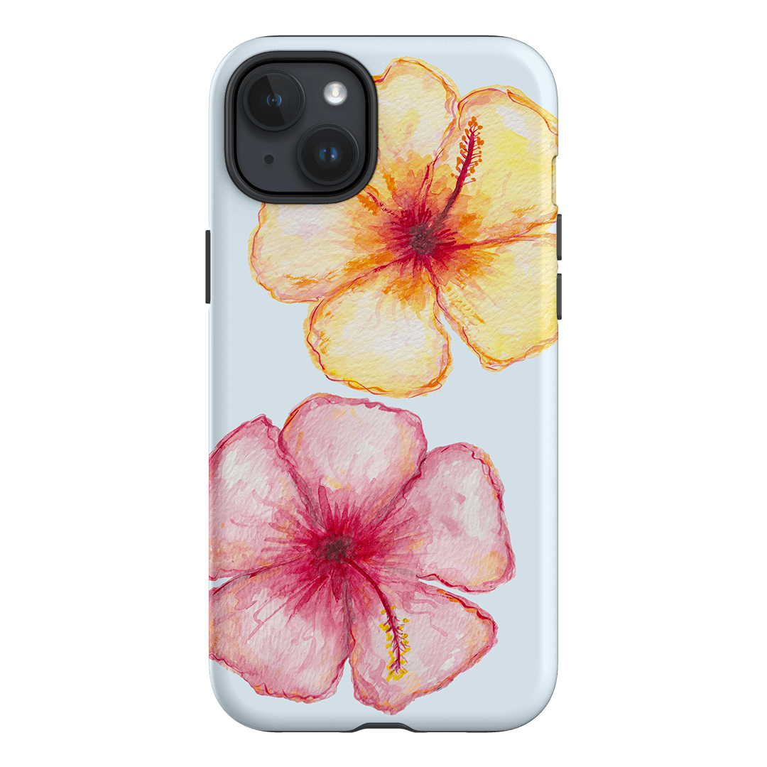 Hibiscus Flower Blue Printed Phone Cases iPhone 15 Plus / Armoured by BG. Studio - The Dairy