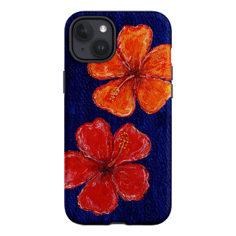 Hibiscus Flower Deep Blue Printed Phone Cases iPhone 15 Plus / Armoured by BG. Studio - The Dairy