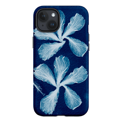 Hibiscus Cyanotype Printed Phone Cases iPhone 15 Plus / Armoured by Sally Hungerford - The Dairy