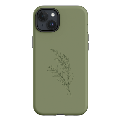 Khaki Wattle Printed Phone Cases iPhone 15 Plus / Armoured by Typoflora - The Dairy