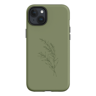 Khaki Wattle Printed Phone Cases iPhone 15 Plus / Armoured by Typoflora - The Dairy
