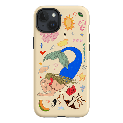 Mermaid Salad Cream Printed Phone Cases iPhone 15 Plus / Armoured by Easty Beasty - The Dairy