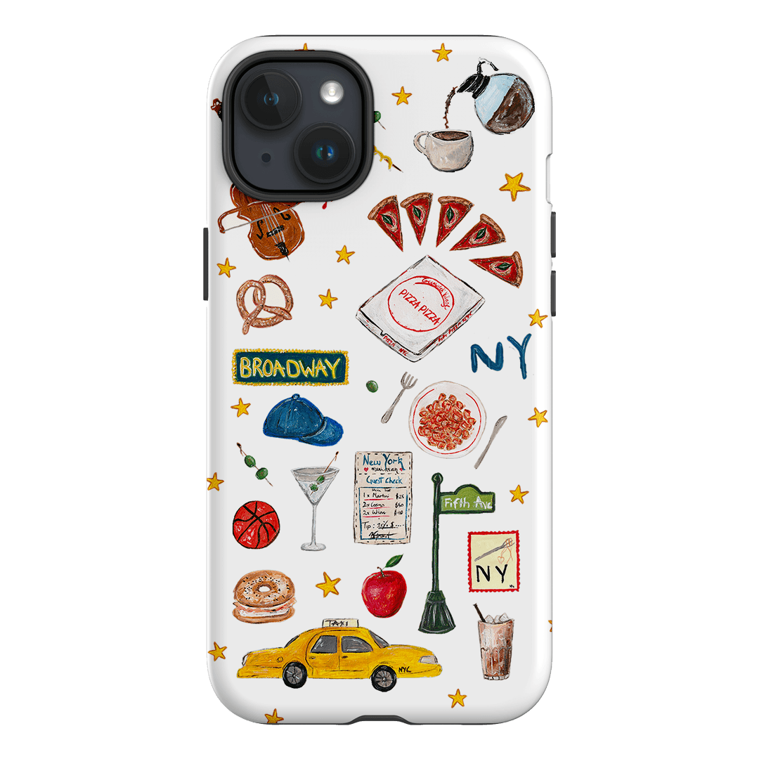 NYC White Printed Phone Cases iPhone 15 Plus / Armoured by BG. Studio - The Dairy