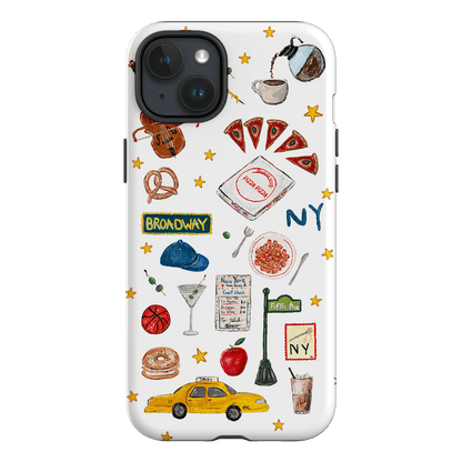 NYC White Printed Phone Cases iPhone 15 Plus / Armoured by BG. Studio - The Dairy