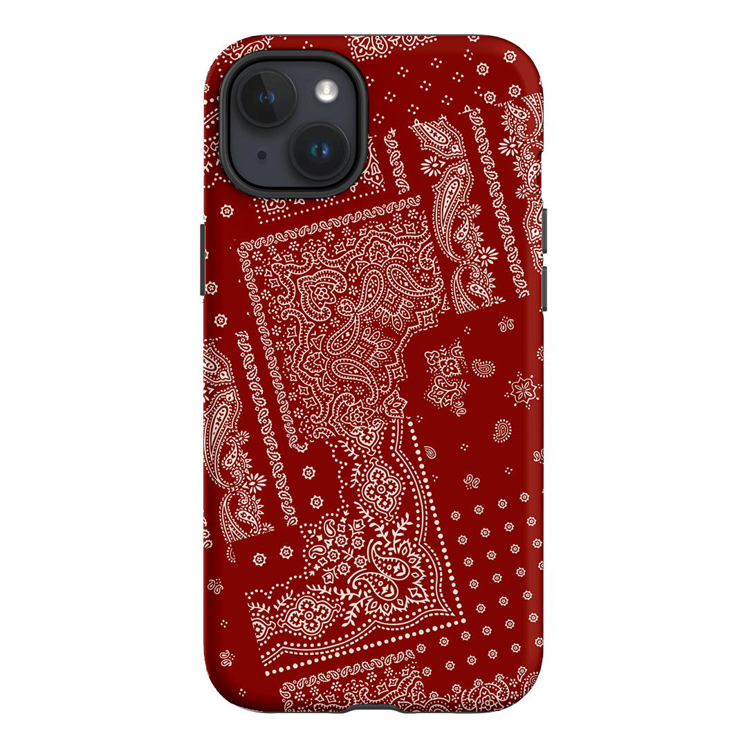 Paisley Crimson Printed Phone Cases iPhone 15 Plus / Armoured by The Dairy - The Dairy