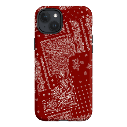 Paisley Crimson Printed Phone Cases iPhone 15 Plus / Armoured by The Dairy - The Dairy