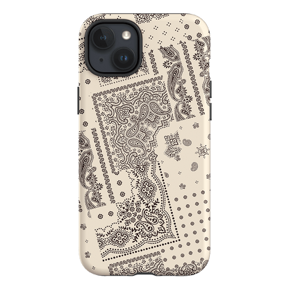 Paisley Ecru Printed Phone Cases iPhone 15 Plus / Armoured by The Dairy - The Dairy