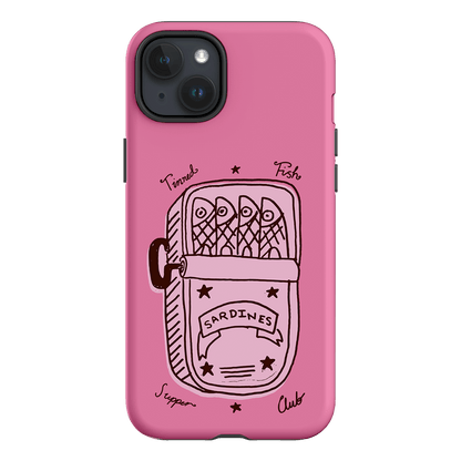 Sardine Social Pink Printed Phone Cases iPhone 15 Plus / Armoured by The Dairy - The Dairy