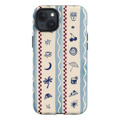 Summer Snacks Blue Printed Phone Cases iPhone 15 Plus / Armoured by Charlie Taylor - The Dairy