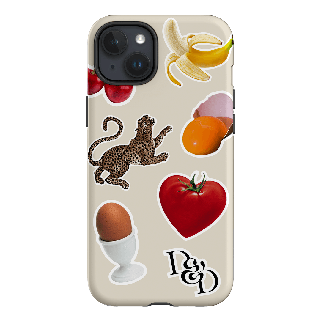 Sunday Stickers Cream Printed Phone Cases iPhone 15 Plus / Armoured by Desmond & Dempsey - The Dairy