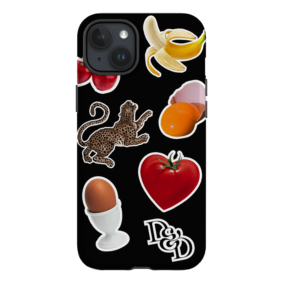 Sunday Stickers Black Printed Phone Cases by Desmond & Dempsey - The Dairy
