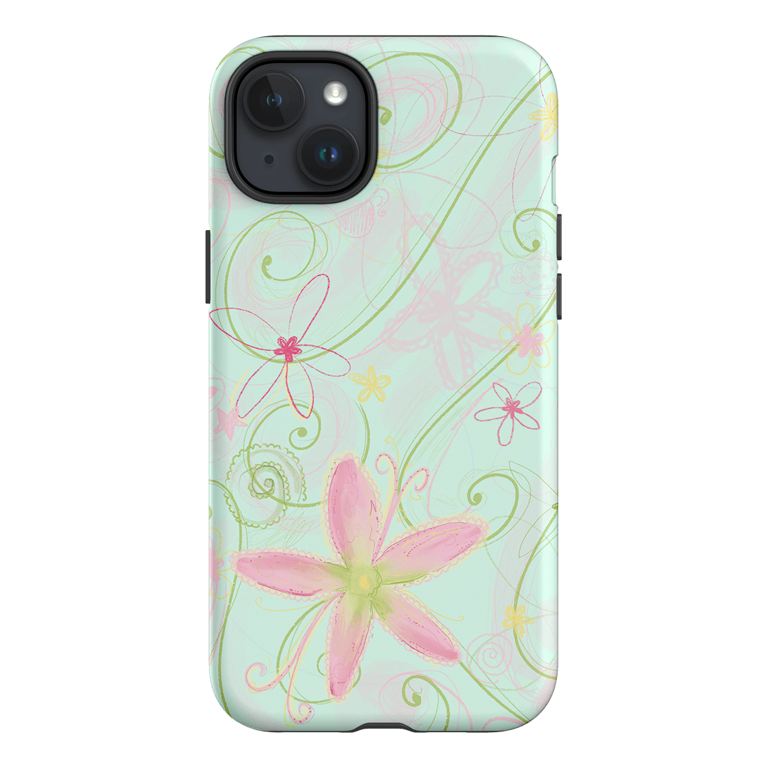 Swirl Blue Printed Phone Cases iPhone 15 Plus / Armoured by Kayla Carr - The Dairy