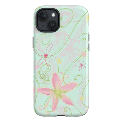 Swirl Blue Printed Phone Cases iPhone 15 Plus / Armoured by Kayla Carr - The Dairy