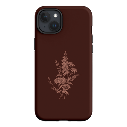 Wildflowers Mocha Printed Phone Cases iPhone 15 Plus / Armoured by Typoflora - The Dairy