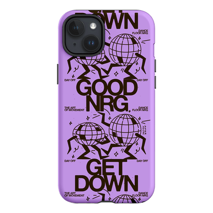 Good Energy in Purple Printed Phone Cases iPhone 15 Plus / Armoured by After Hours - The Dairy