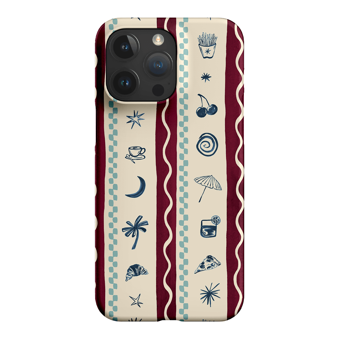 Summer Snacks Burgundy Printed Phone Cases iPhone 15 Pro Max / Snap by Charlie Taylor - The Dairy