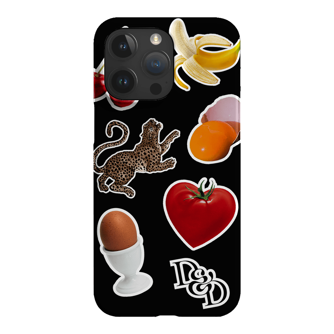 Sunday Stickers Black Printed Phone Cases by Desmond & Dempsey - The Dairy