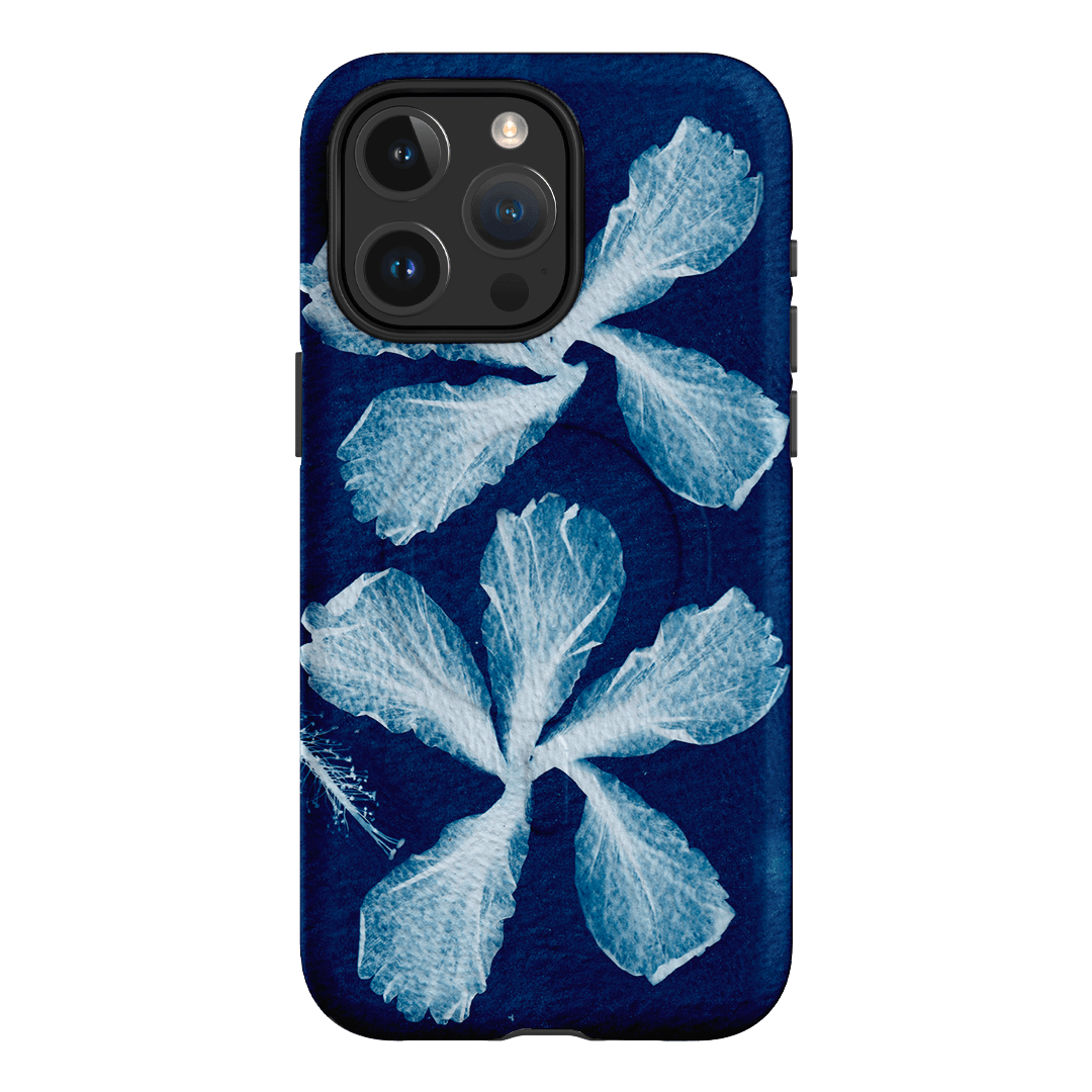 Hibiscus Cyanotype Printed Phone Cases iPhone 15 Pro Max / Armoured MagSafe by Sally Hungerford - The Dairy