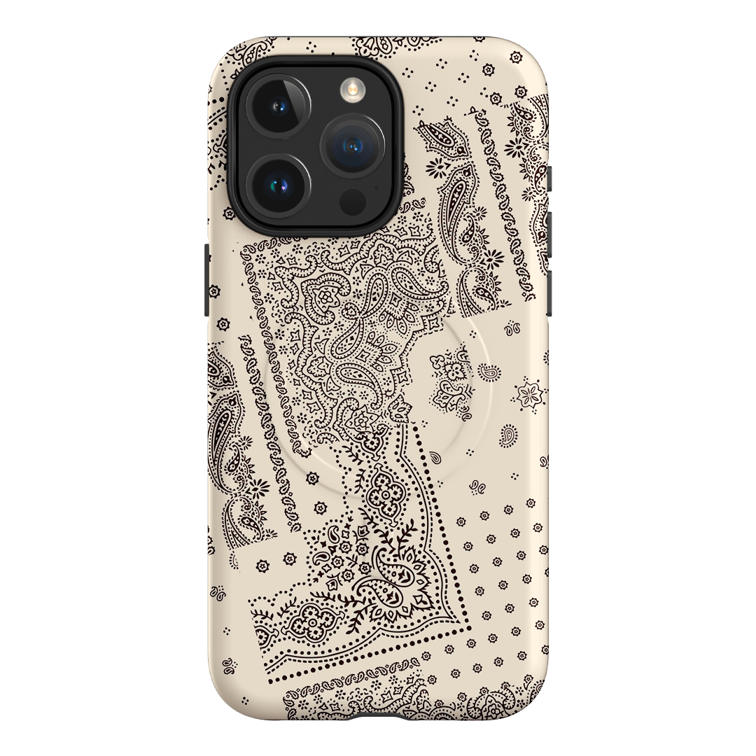 Paisley Ecru Printed Phone Cases iPhone 15 Pro Max / Armoured MagSafe by The Dairy - The Dairy