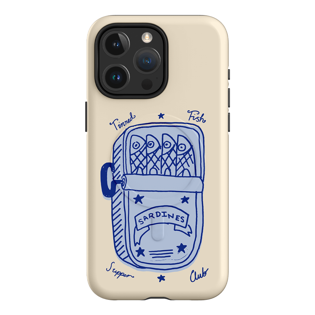 Sardine Social Blue Printed Phone Cases iPhone 15 Pro Max / Armoured MagSafe by The Dairy - The Dairy