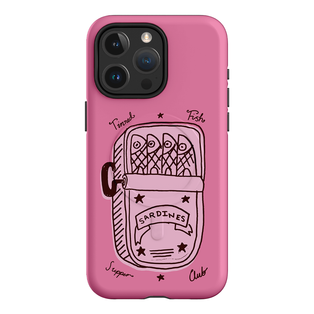 Sardine Social Pink Printed Phone Cases iPhone 15 Pro Max / Armoured MagSafe by The Dairy - The Dairy