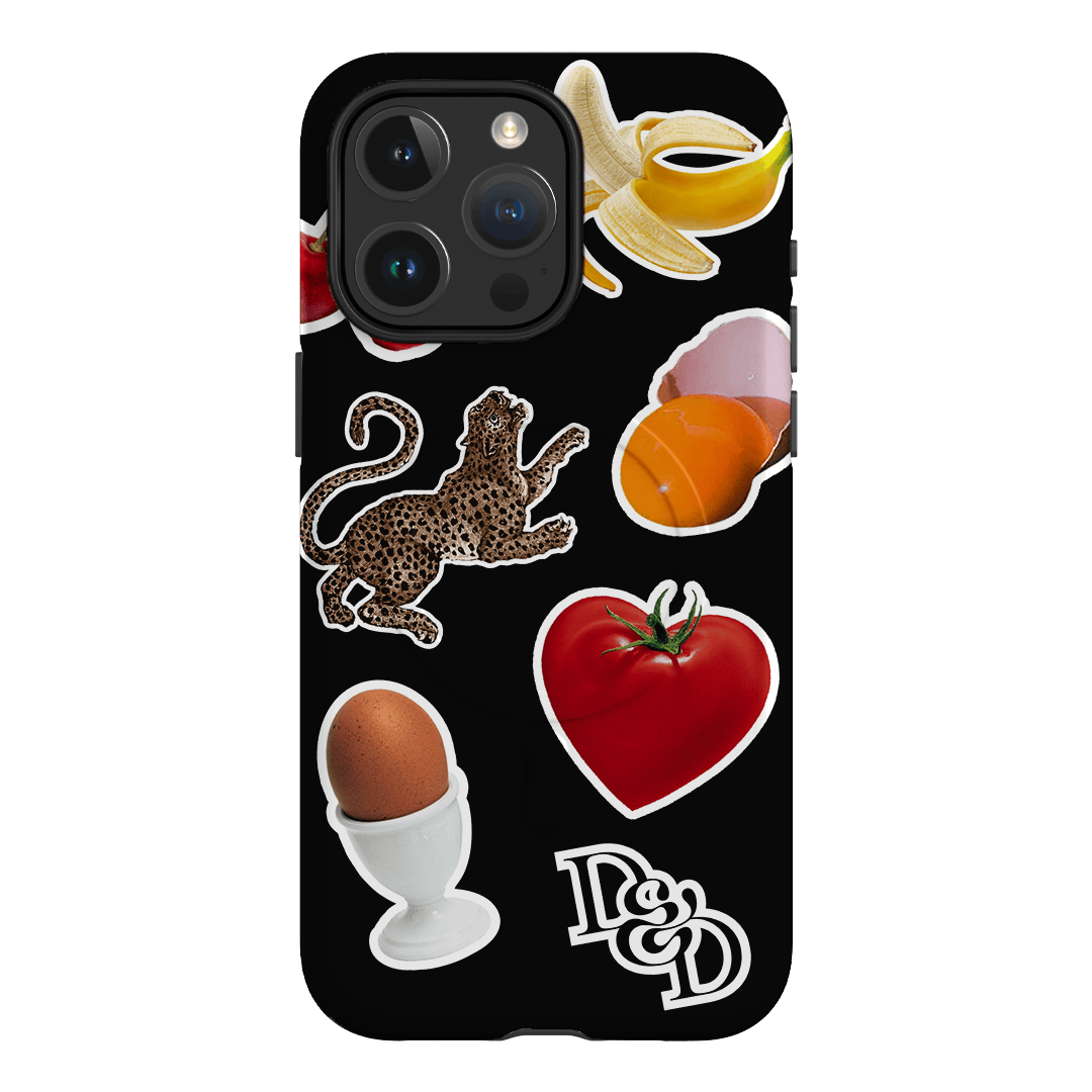 Sunday Stickers Black Printed Phone Cases by Desmond & Dempsey - The Dairy