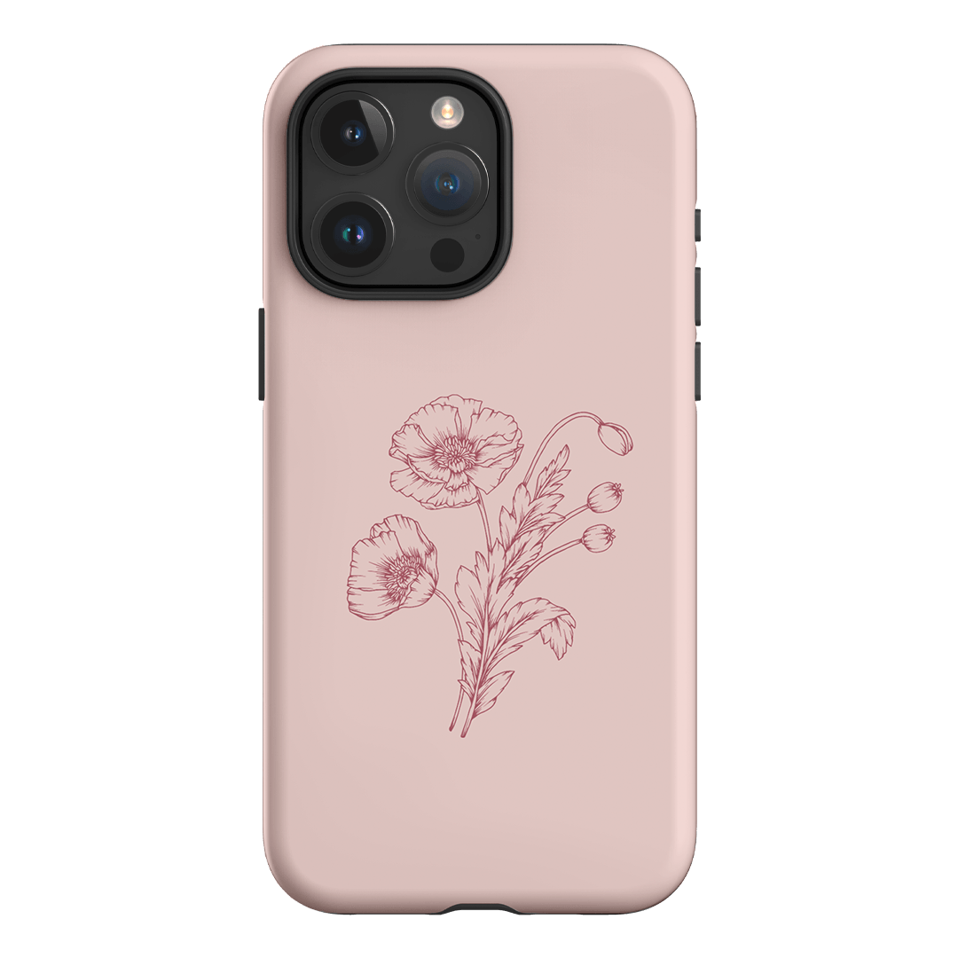 Blush Poppies Printed Phone Cases iPhone 15 Pro Max / Armoured by Typoflora - The Dairy